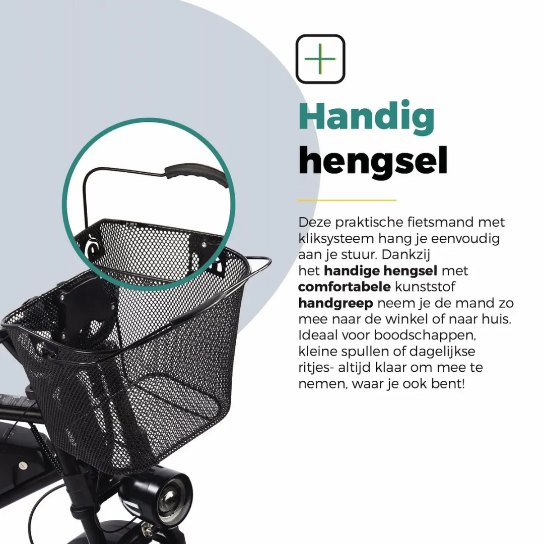 Voltano Stalen Fietsmand 23L - Zwart
