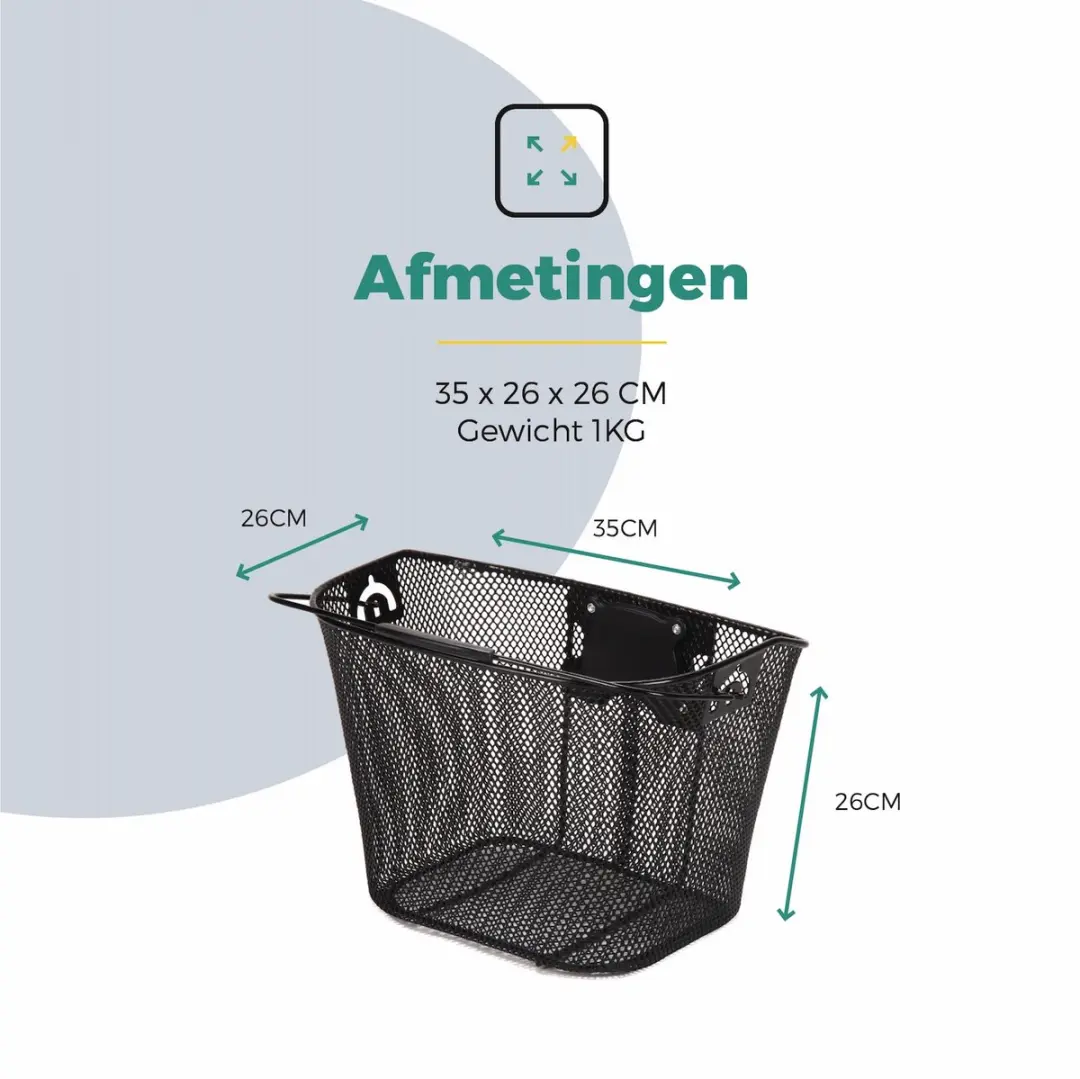 Voltano Stalen Fietsmand 23L - Zwart