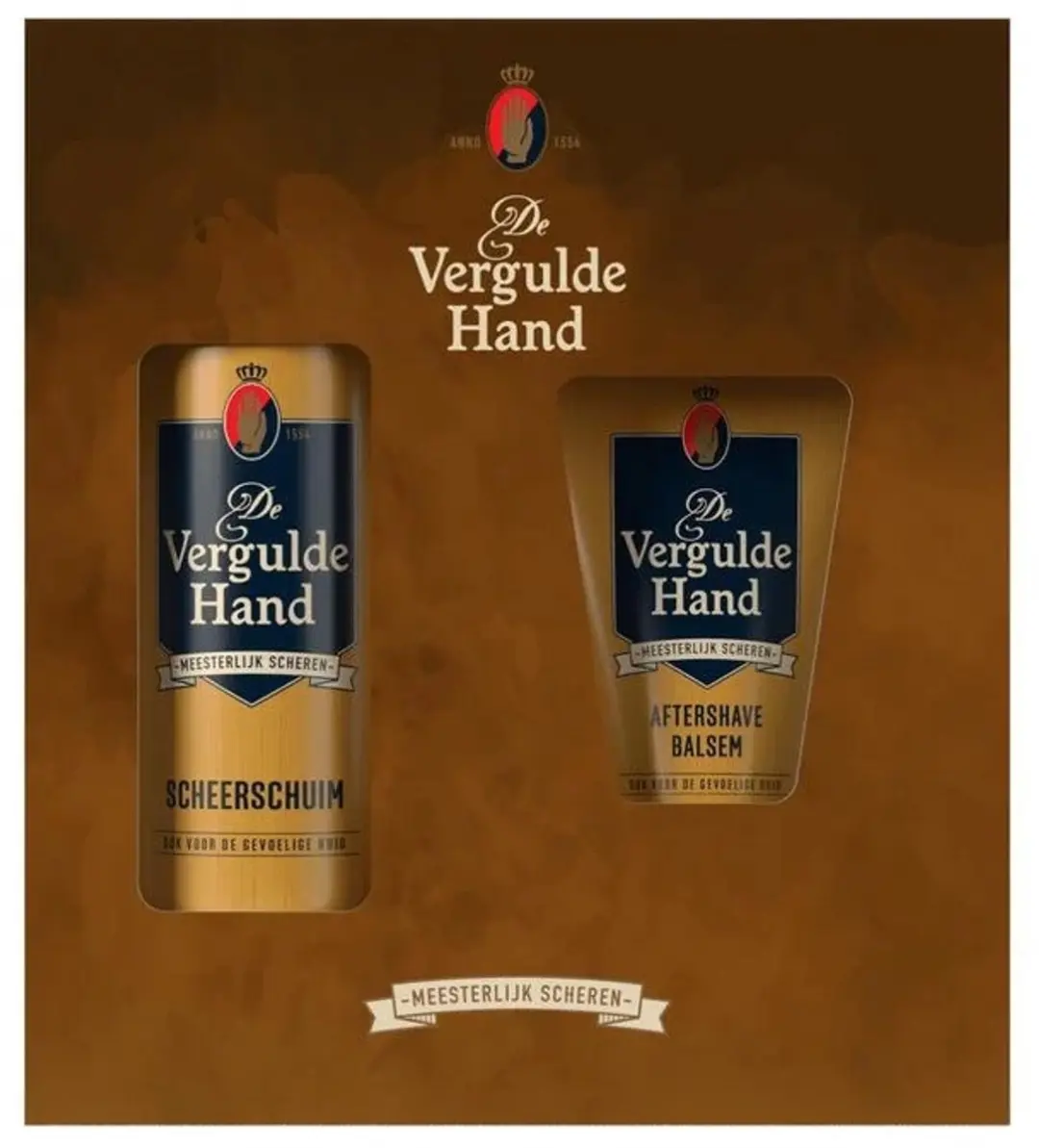 Vergulde Hand Scheerschuim & Aftershave Balm - Geschenkset 350ml