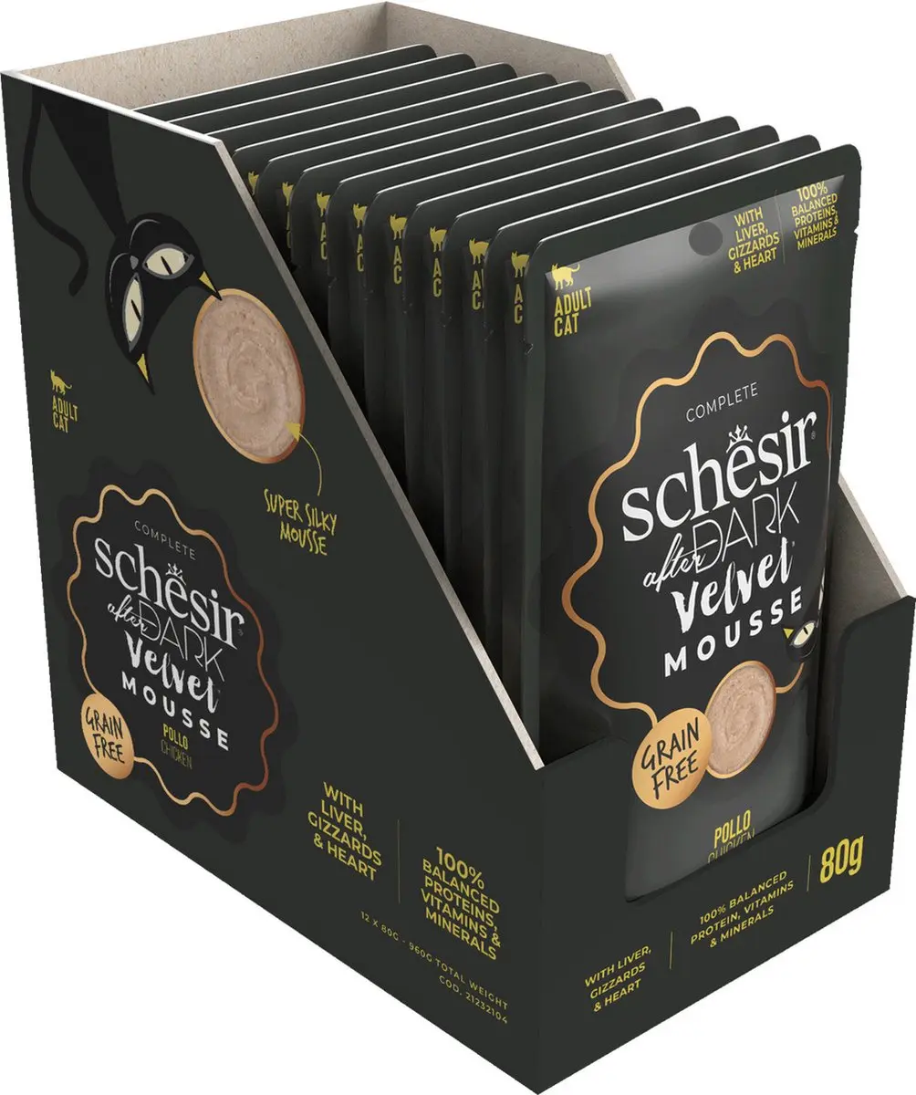 Schesir After Dark Velvet Kattenvoer Kip 80g