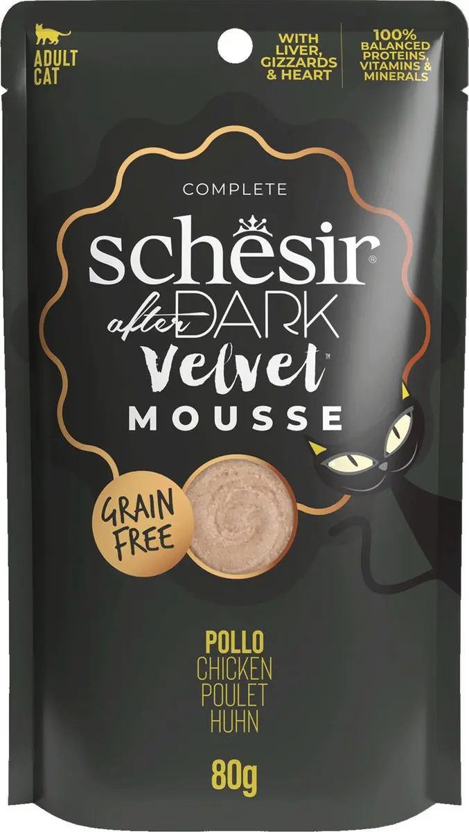Schesir After Dark Velvet Kattenvoer Kip 80g