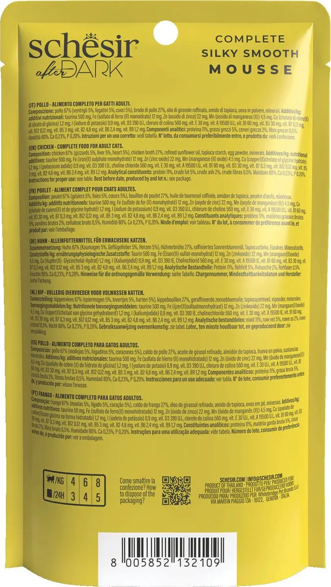 Schesir After Dark Velvet Kattenvoer Kip 80g