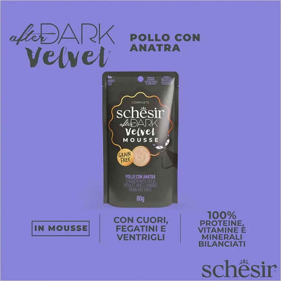 Schesir After Dark Velvet Kattenvoer Kip&Ei 80g