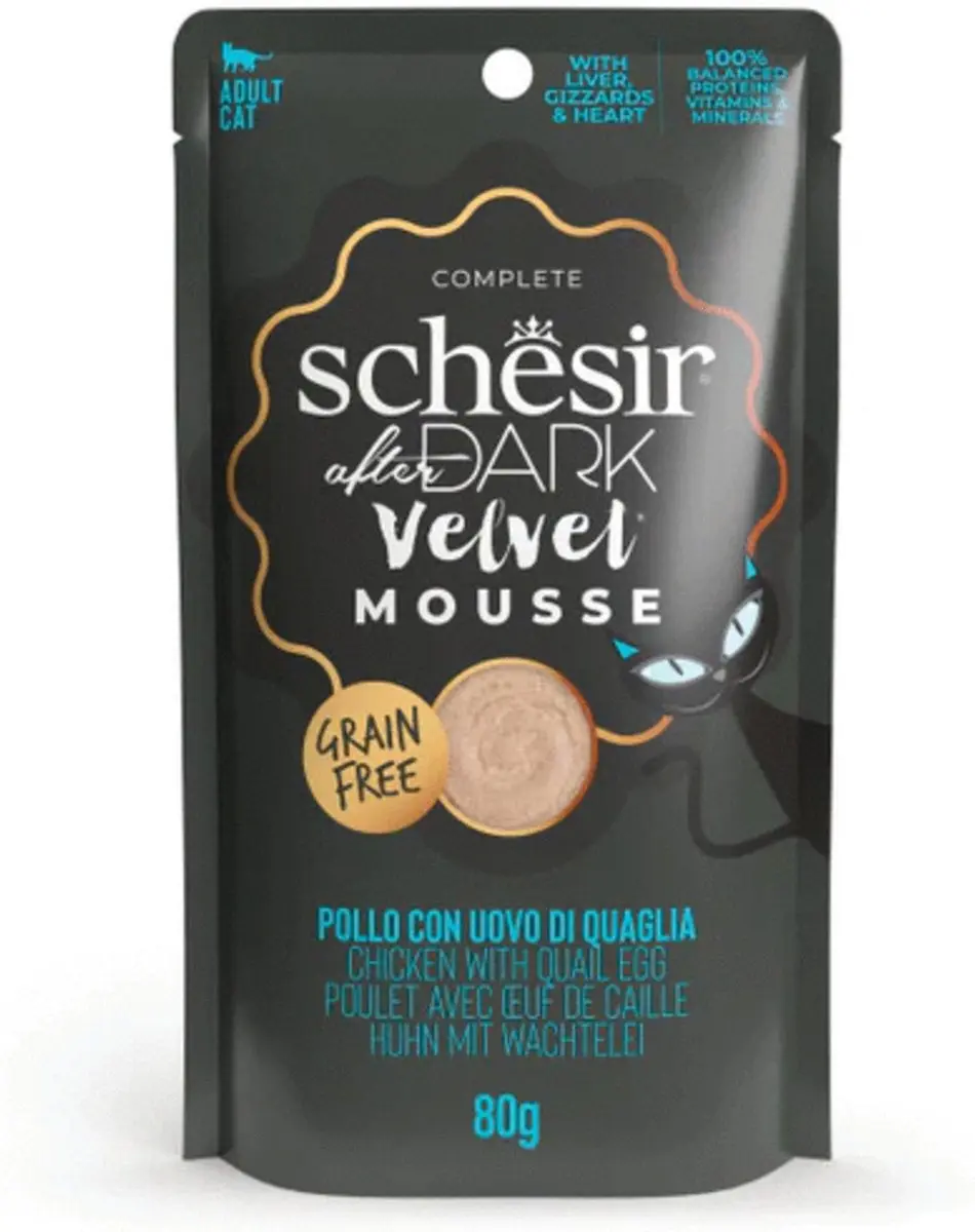 Schesir After Dark Velvet Kattenvoer Kip&Ei 80g