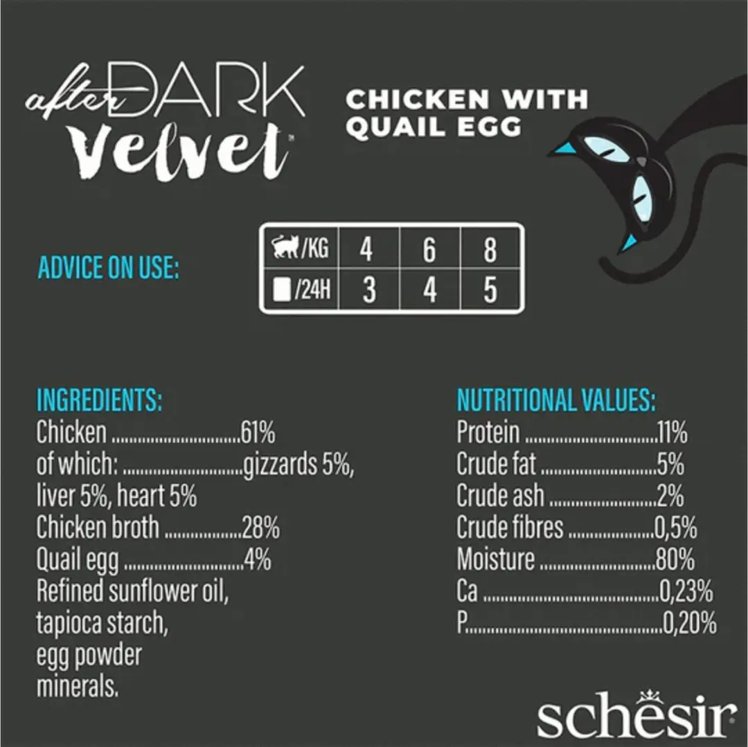 Schesir After Dark Velvet Kattenvoer Kip&Ei 80g
