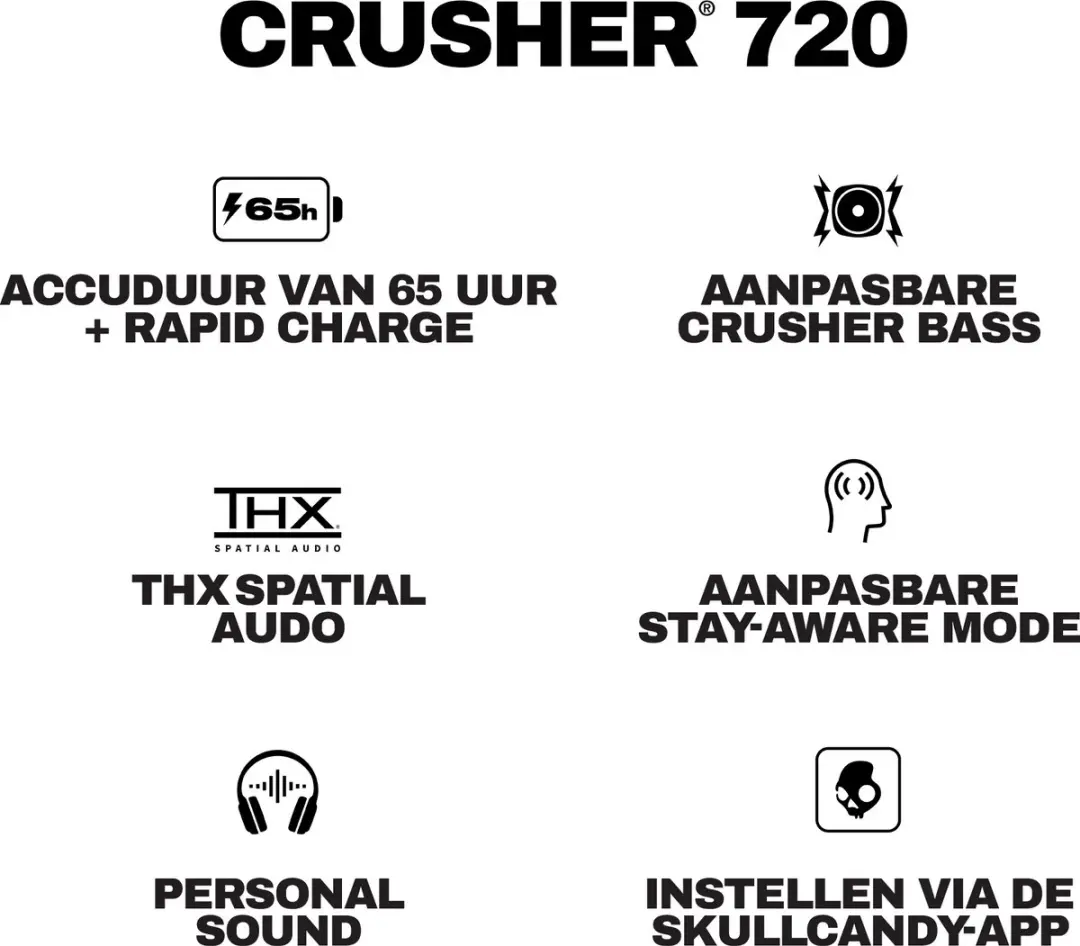 Skullcandy Crusher 720 Draadloze Koptelefoon - Paars