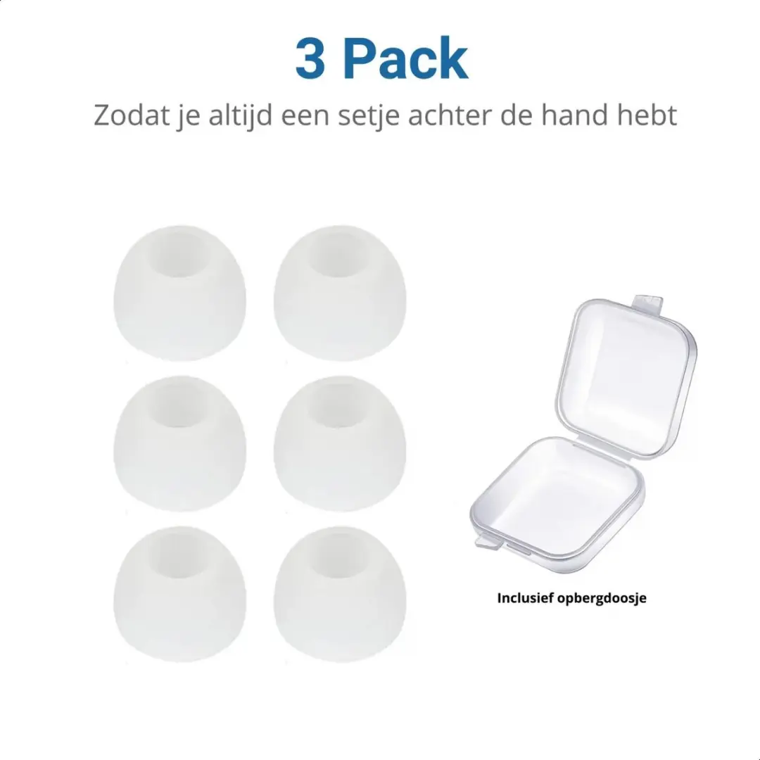 Selected Siliconen Medium Oordopjes - 3 Stuks - Wit