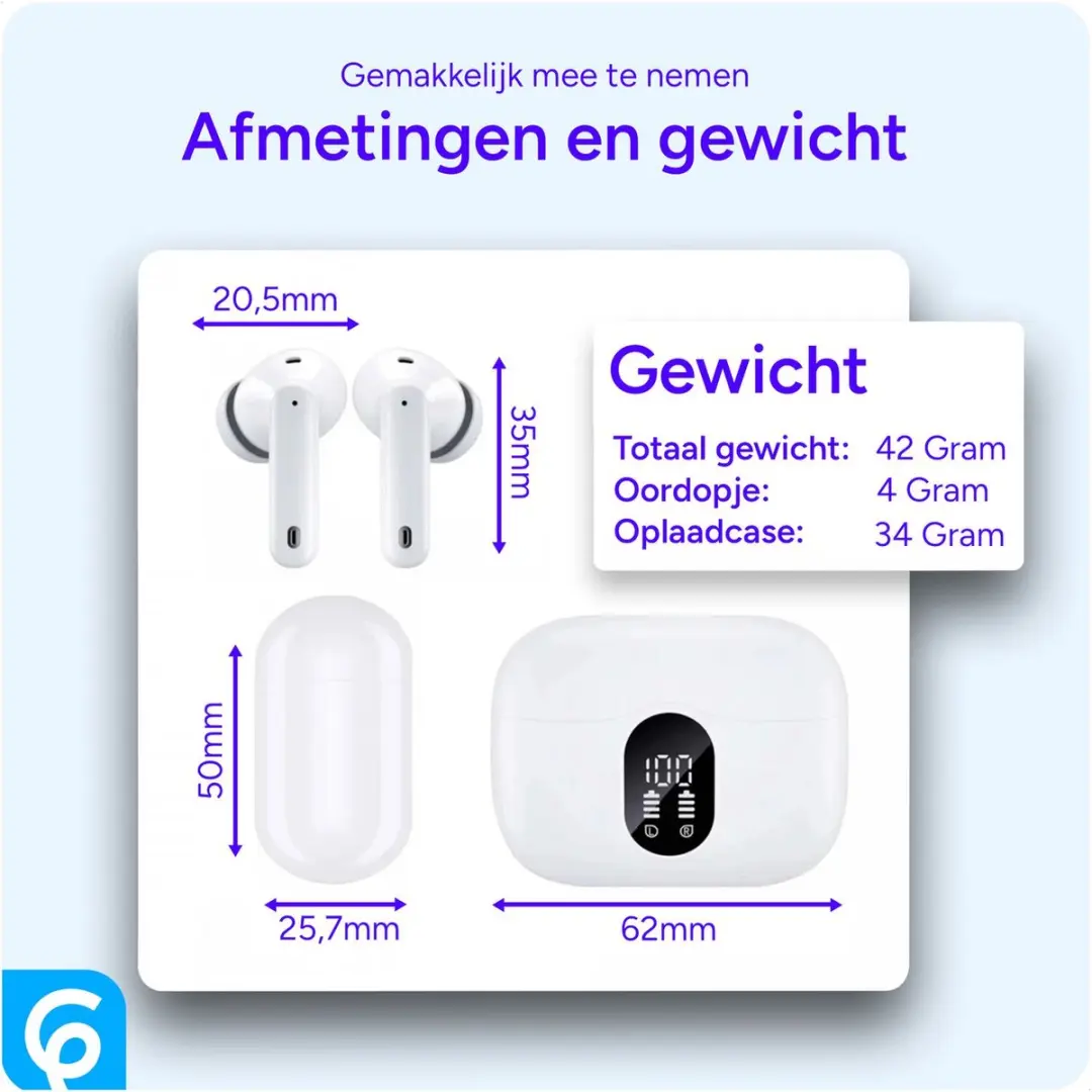 Selected SBG SBGA90PROW Draadloze Oordopjes - Noise Cancelling - Wit - 2 Stuks