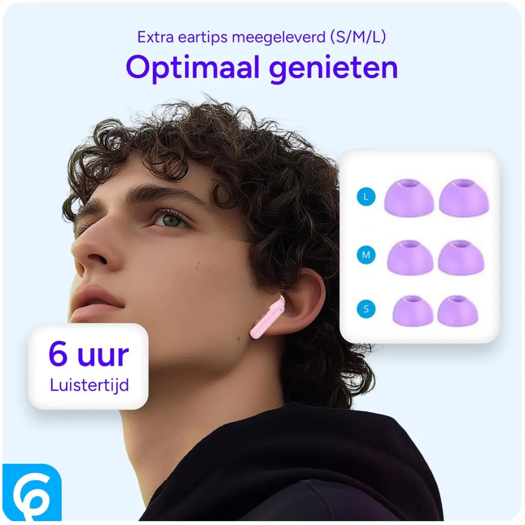 Selected SBG Draadloze Oordopjes Noise Cancelling Paars