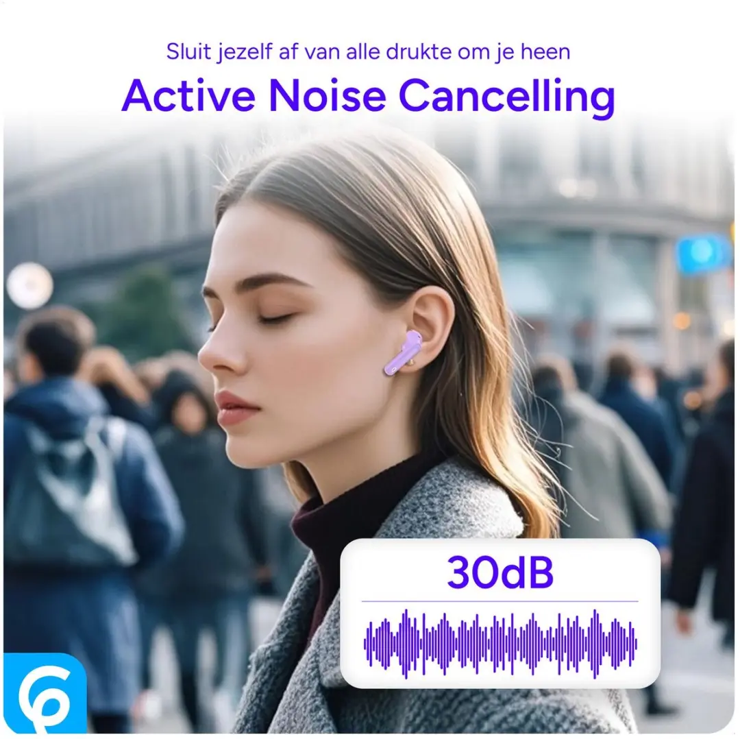 Selected SBG Draadloze Oordopjes Noise Cancelling Paars