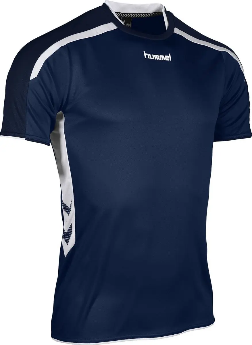 Hummel Preston S/S Sportshirt Unisex - S - Navy