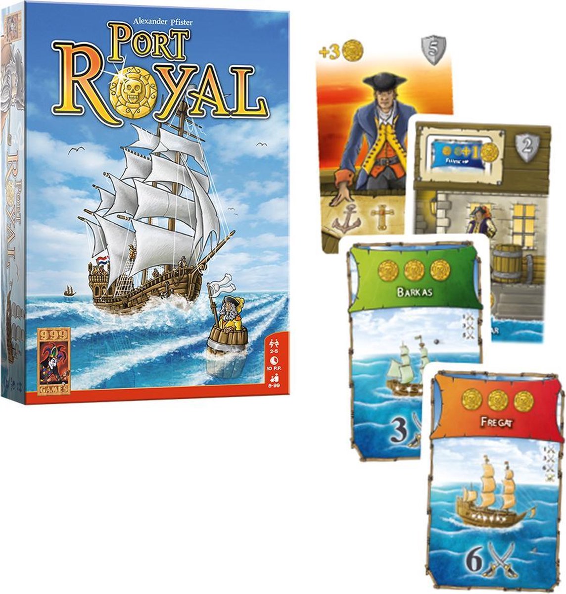999 Games - Port Royal - Kaartspel - Snel & Uitdagend - Gezelschapsspel - Actiespel - Klein cadeautje