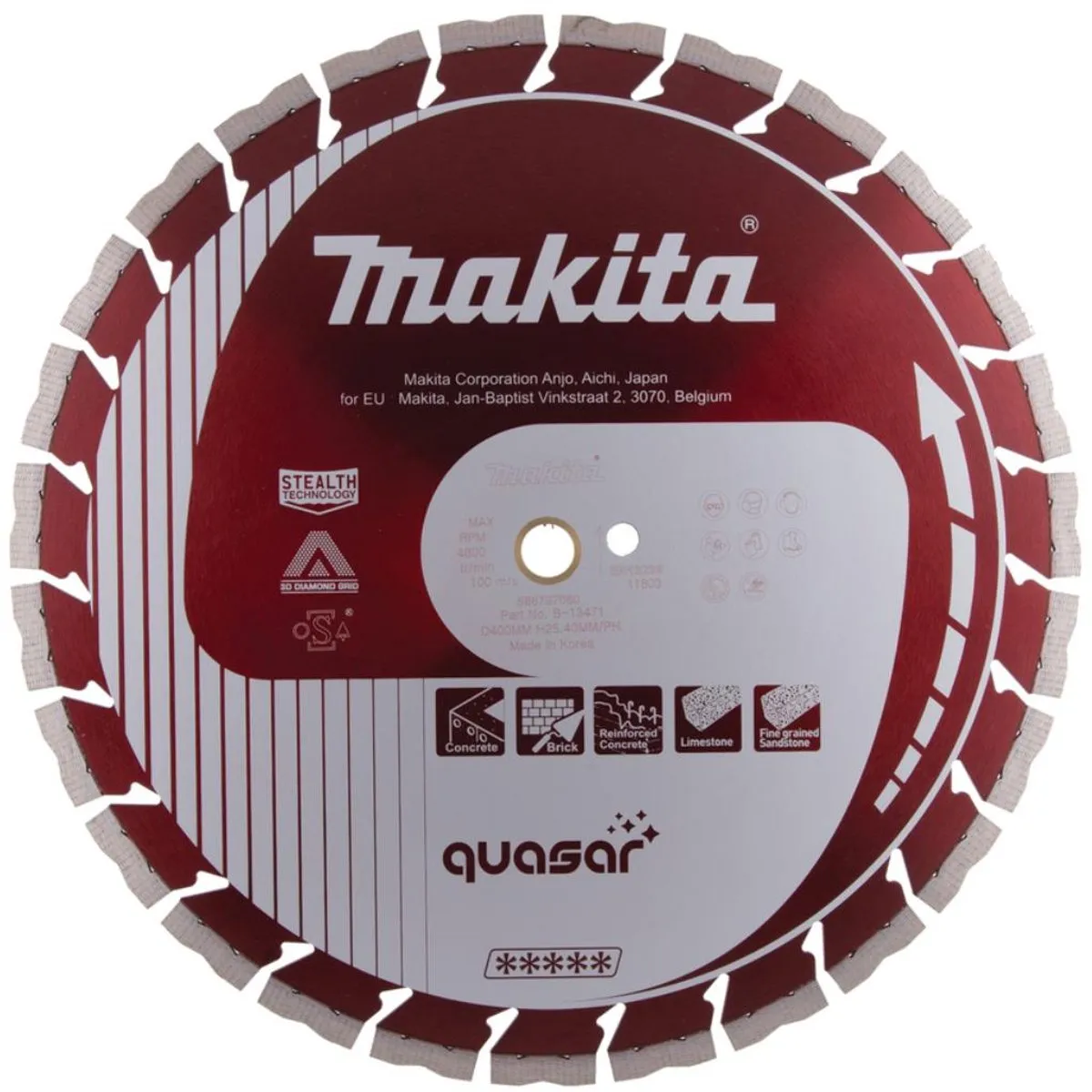 Makita B-13471 Diamantschijf 400x25,4mm - Rood
