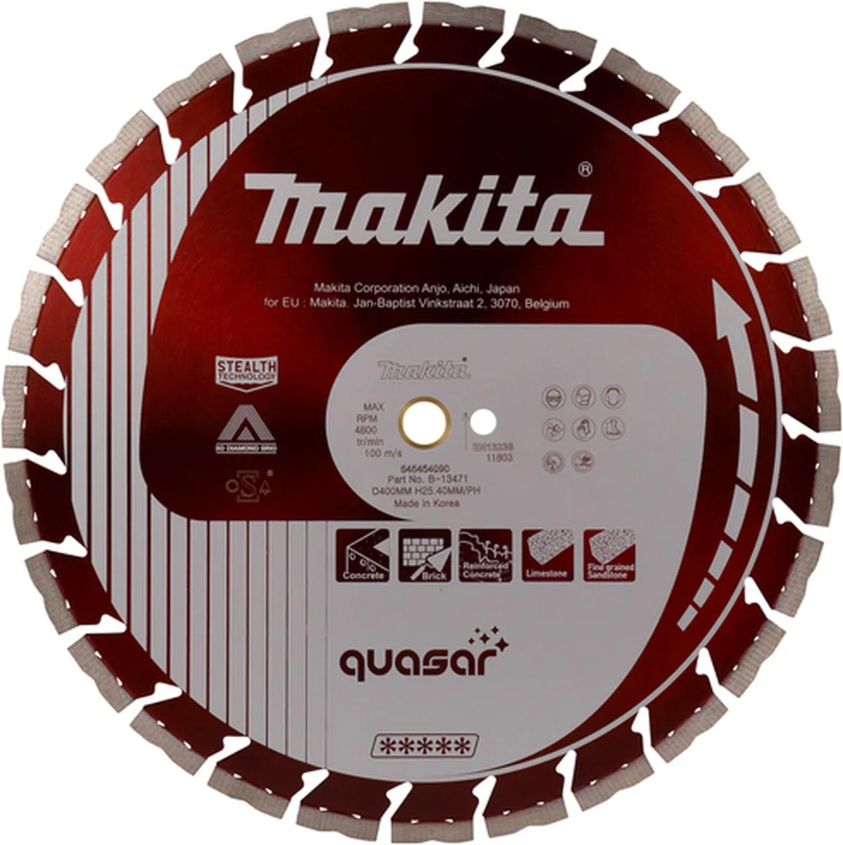 Makita B-13471 Diamantschijf 400x25,4mm - Rood