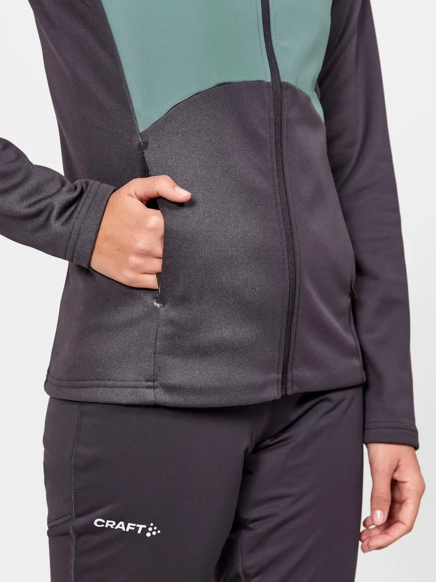 Craft Adv Essence Hooded Damesjack - XL - Groen/Zwart