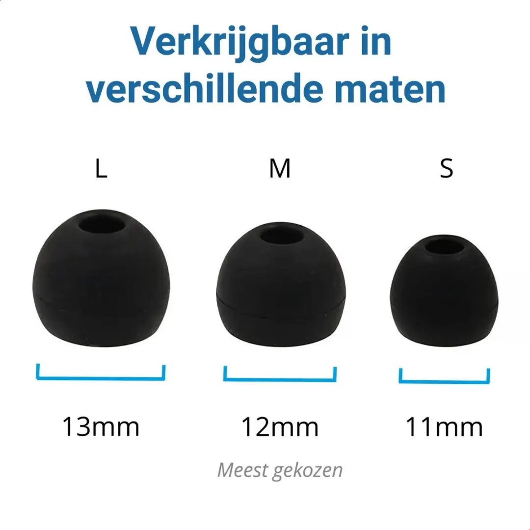 Selected Siliconen Oordopjes Large (L) - 3 Stuks - Zwart