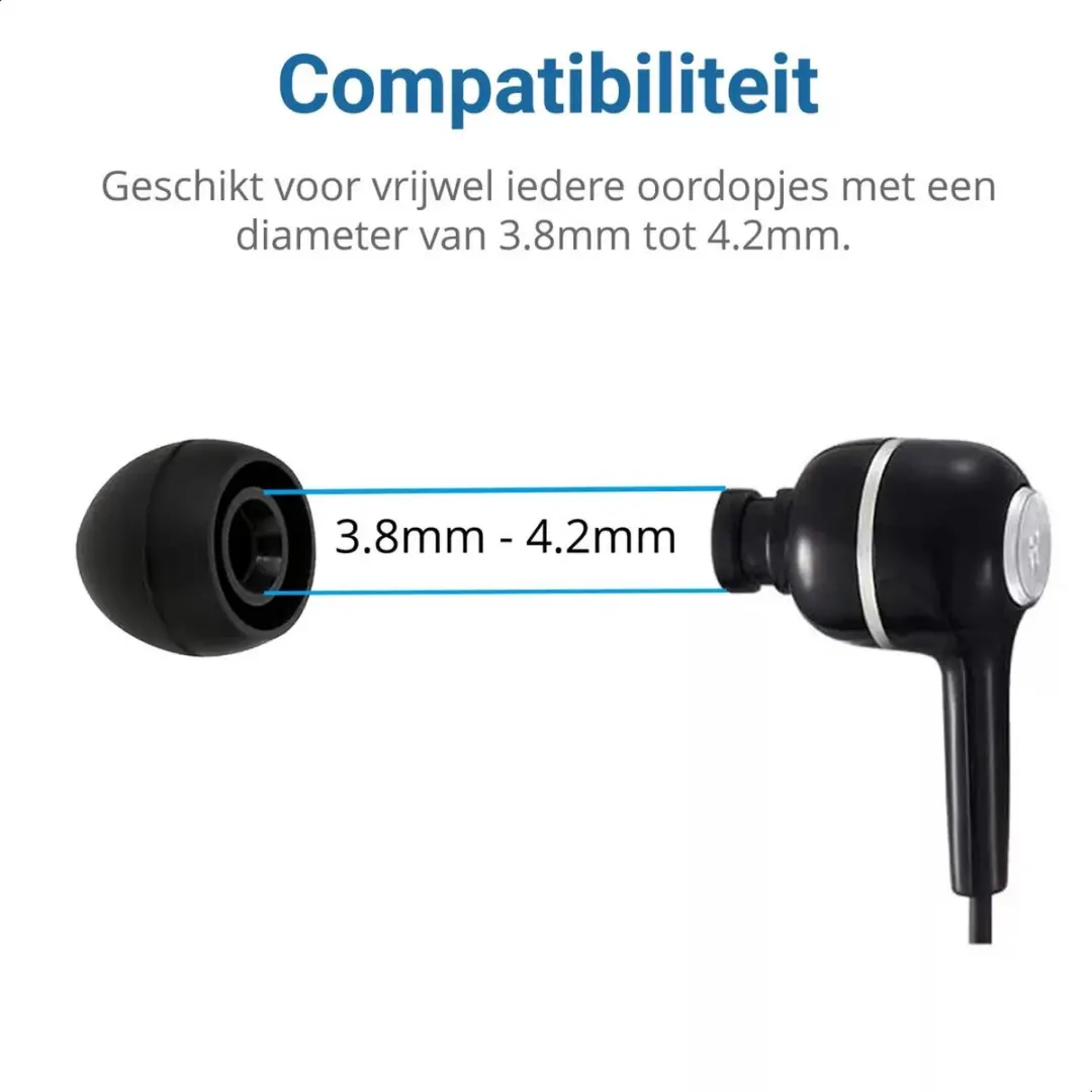 Selected Siliconen Oordopjes Large (L) - 3 Stuks - Zwart