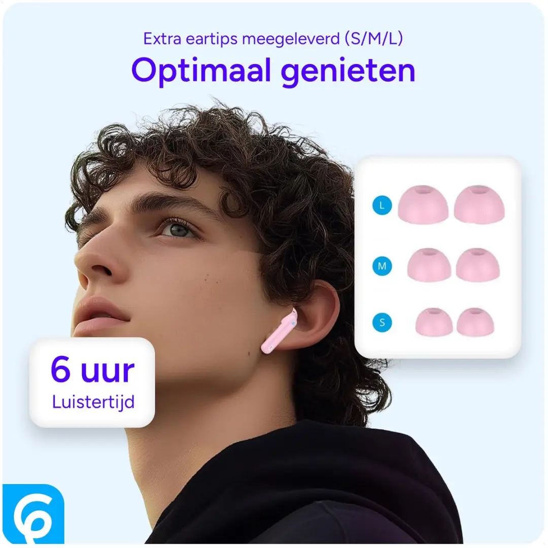 Selected SBG Draadloze Oordopjes Noise Cancelling Roze