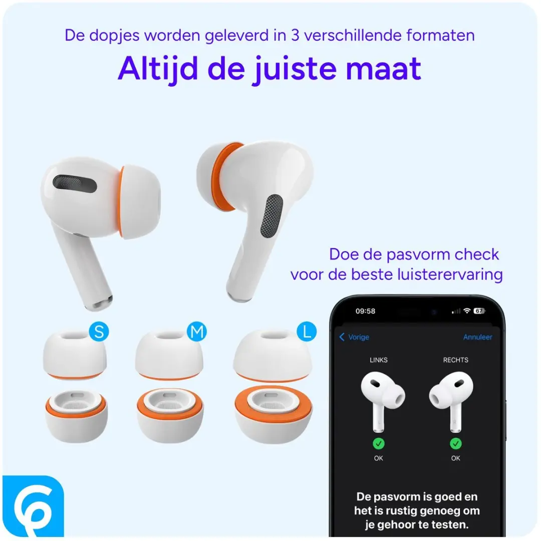 Selected SBG 3 Pack Siliconen Oordopjes - S/M/L - Wit