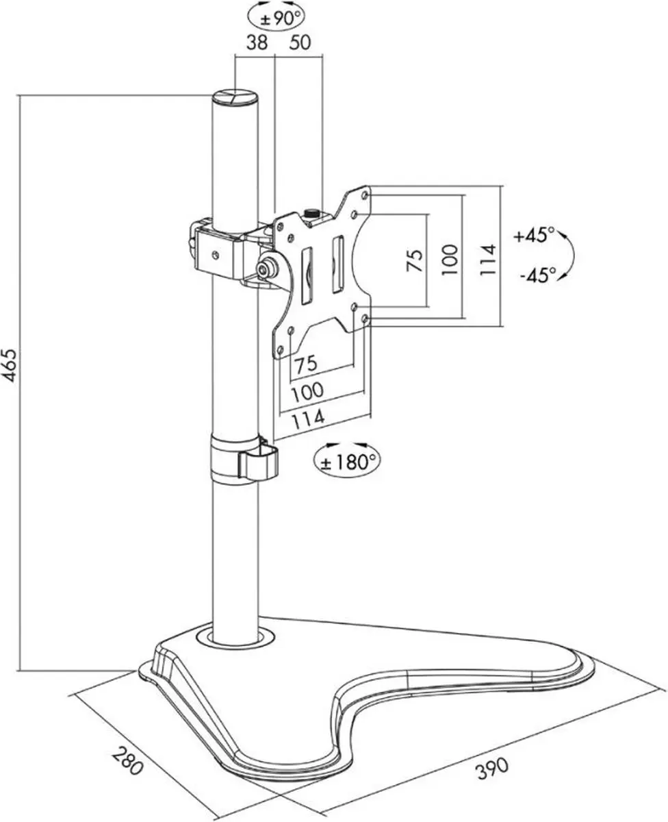 Logilink BP0044 Monitorvoet 13-32" - Zwart