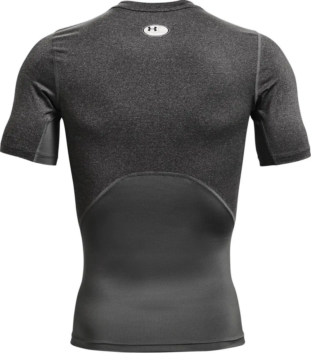 Under Armour UA HG Armour Comp SS Heren Sportshirt - Grijs/Zwart