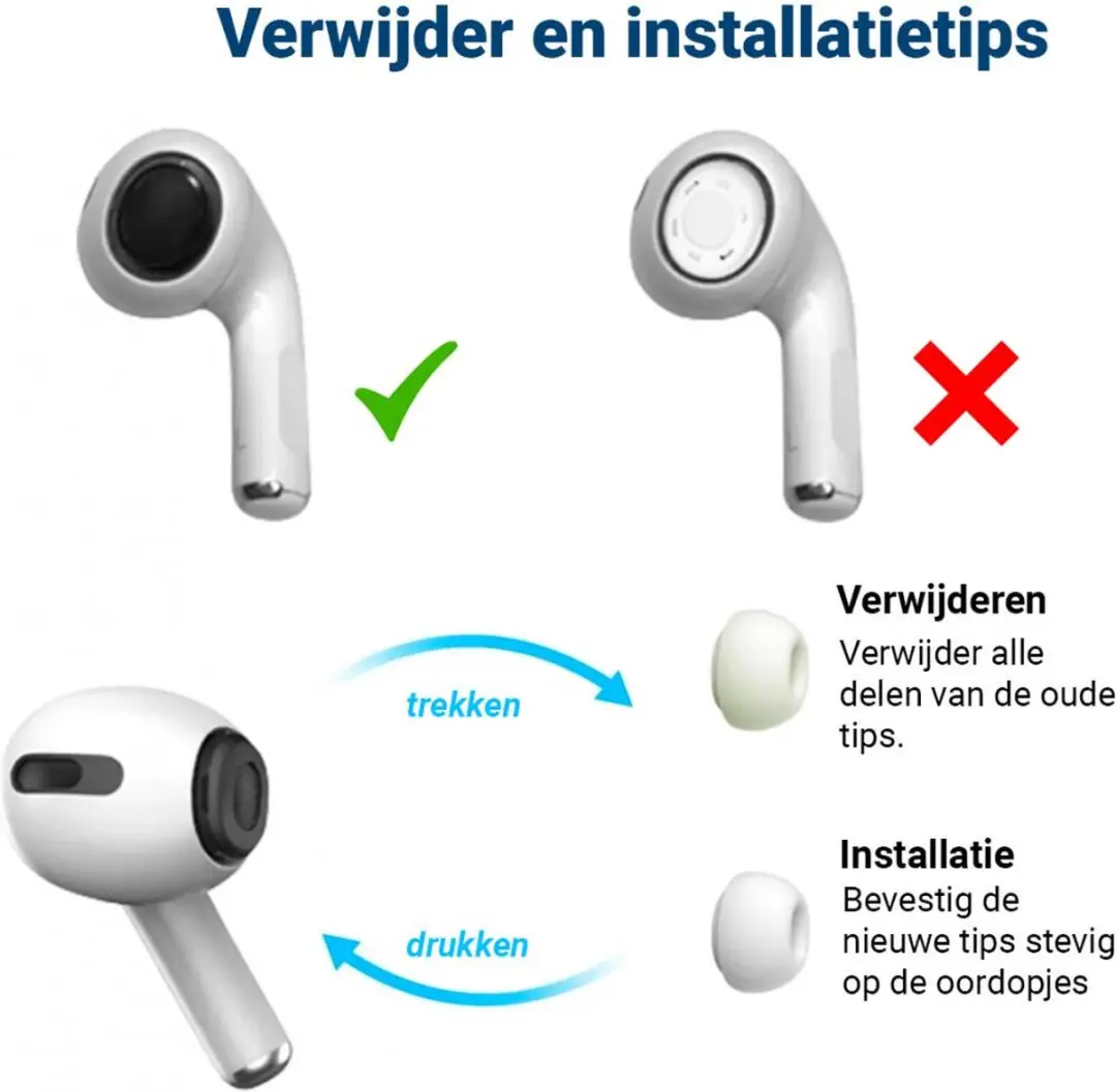 Selected by GSMpunt Siliconen Oordopjes Large - 3 Stuks - Wit
