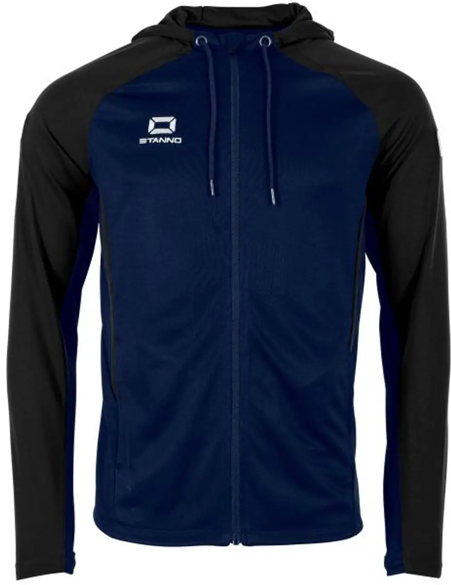 Stanno Stadio Hooded Full Zip Top 140 - Navy/Zwart