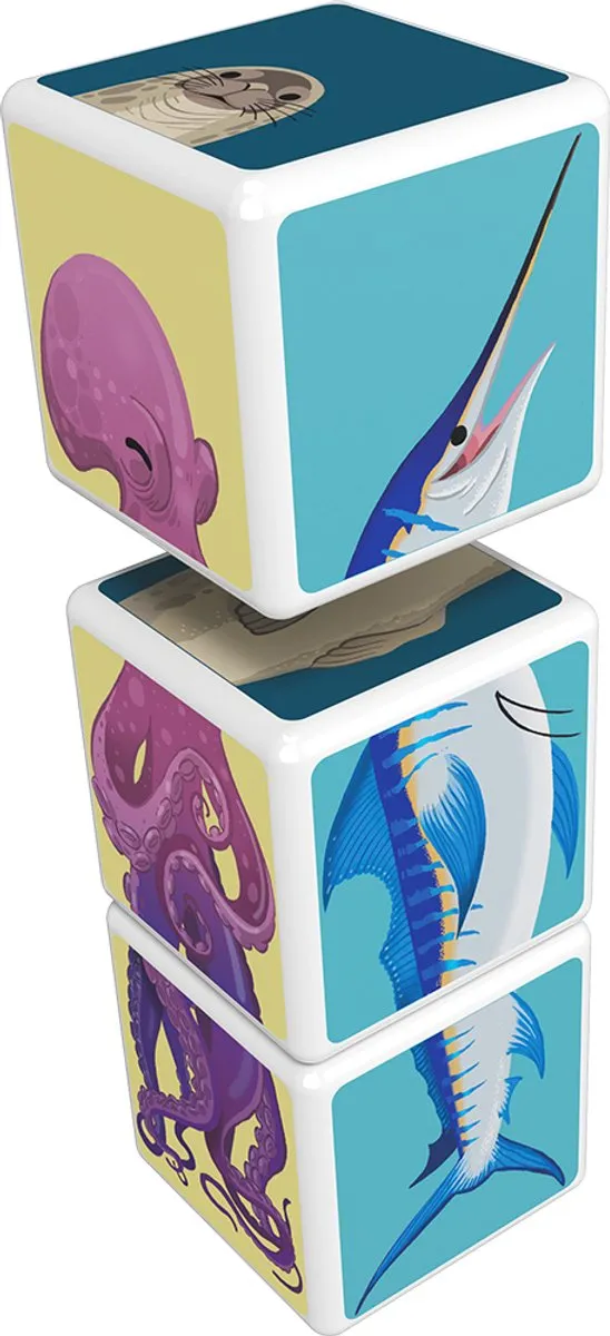 Geomag MagiCube Oceaan Dieren Magnetische Blokken - 3-delige Set