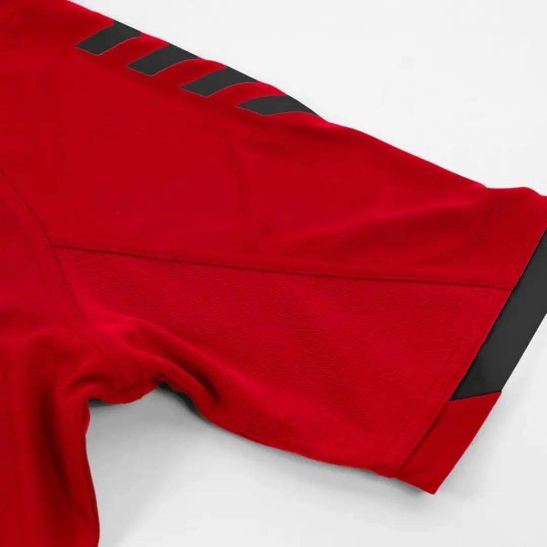 Hummel Fyn Shirt Kinderen - Korte mouwen - Rood/Zwart - Maat 128