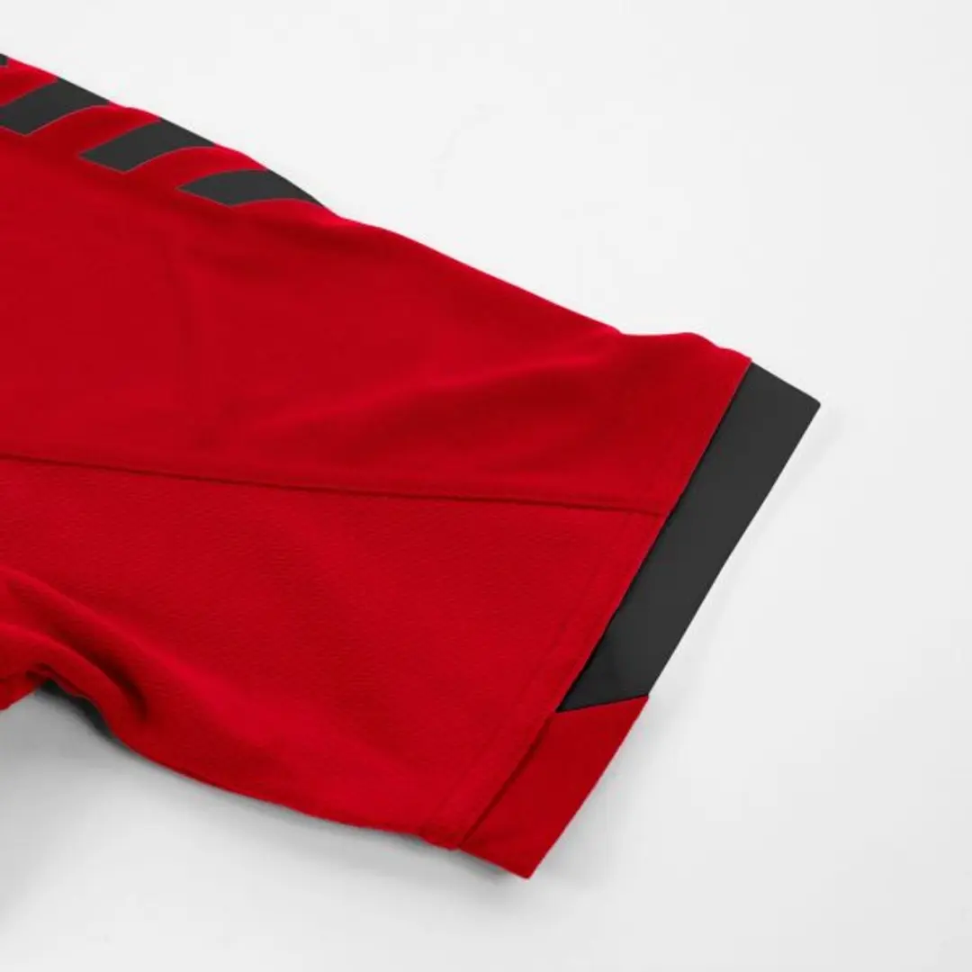 Hummel Fyn Shirt Kinderen - Korte mouwen - Rood/Zwart - Maat 128