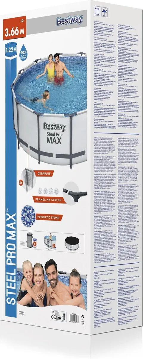Bestway Steel Pro Zwembad 366x122cm - Filterpomp & Accessoires - Grijs - afbeelding 6 van 6