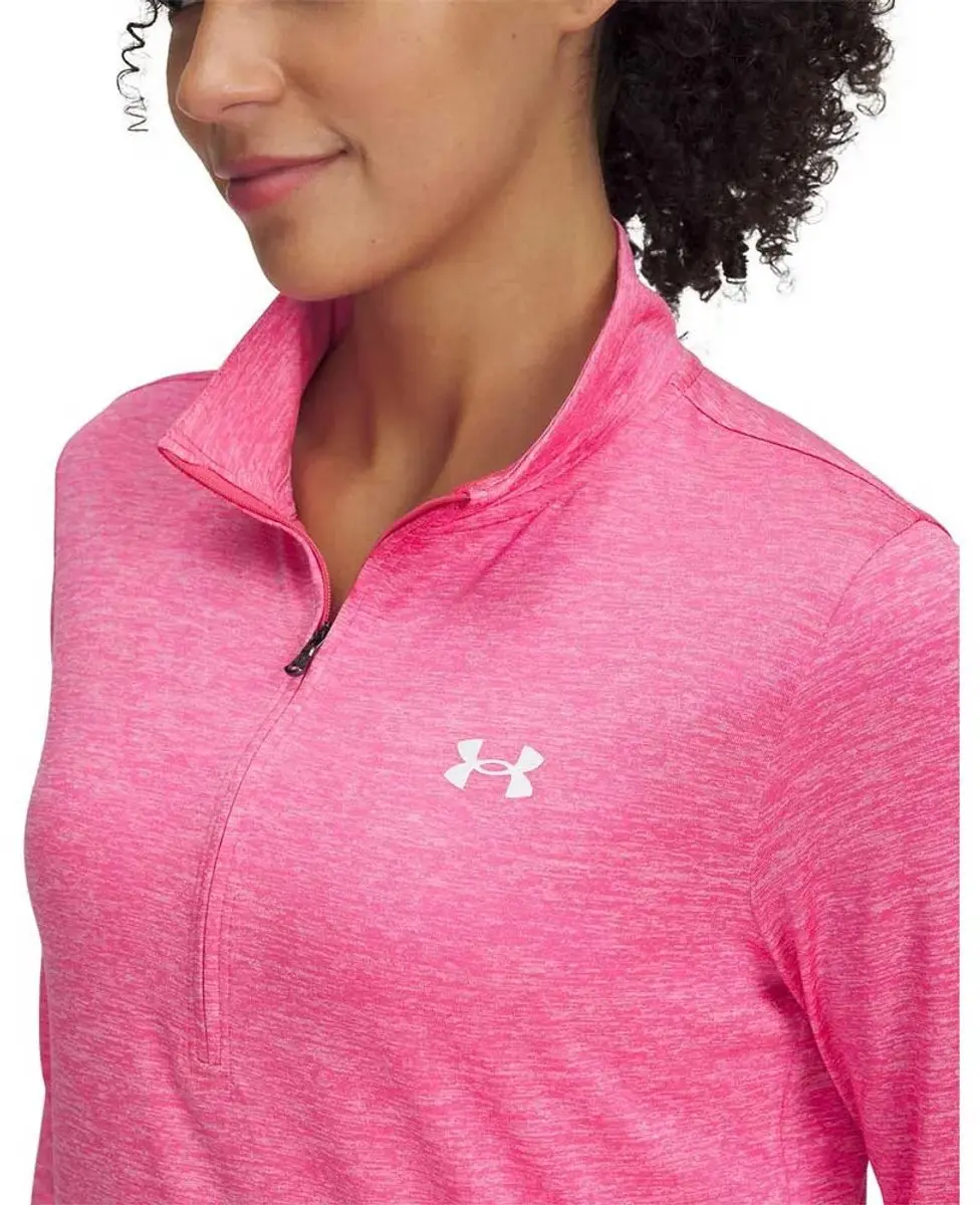 Under Armour Tech 1/2 Zip Sporttrui - Roze/Wit