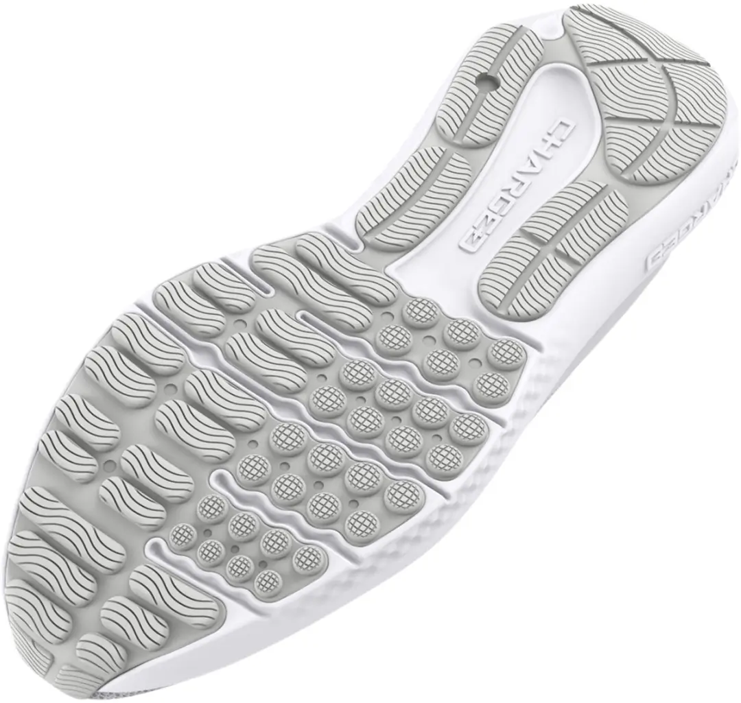 Under Armour UA W Charged Surge 4 - Dames Sportschoenen - Wit/Distant Grijs/Metallic Silver
