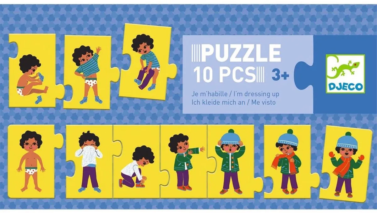 Djeco Dressing Puzzel 10-delig - Meerkleurig
