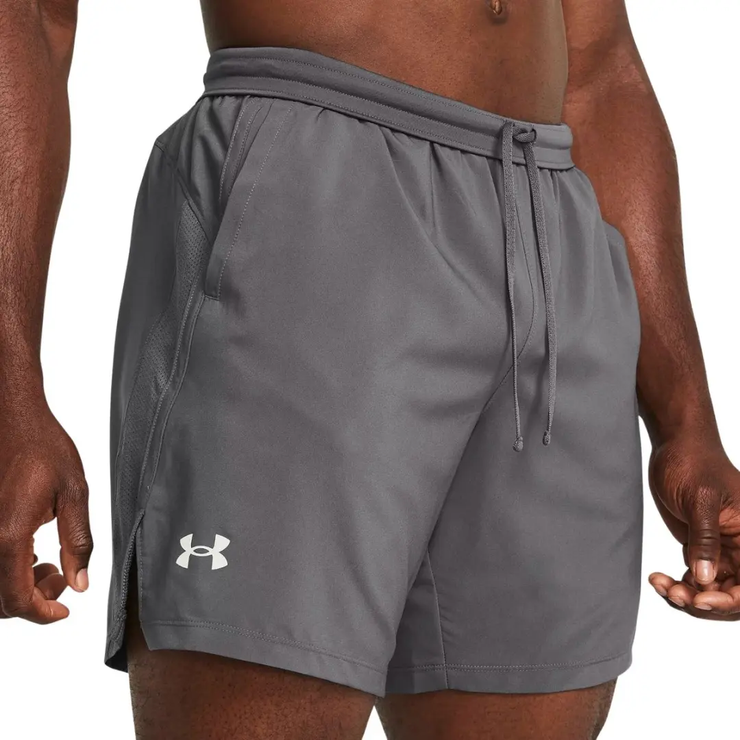Under Armour UA LAUNCH 7'' Heren Sportbroek - Grijs/Wit - afbeelding 6 van 6