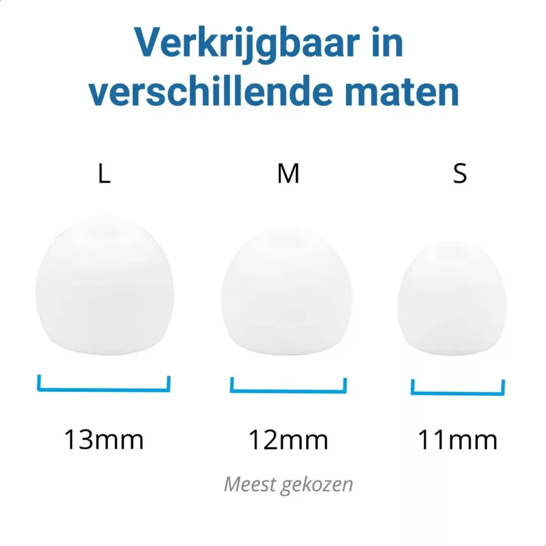 Selected Siliconen Large Oordopjes - 3 Stuks - Wit