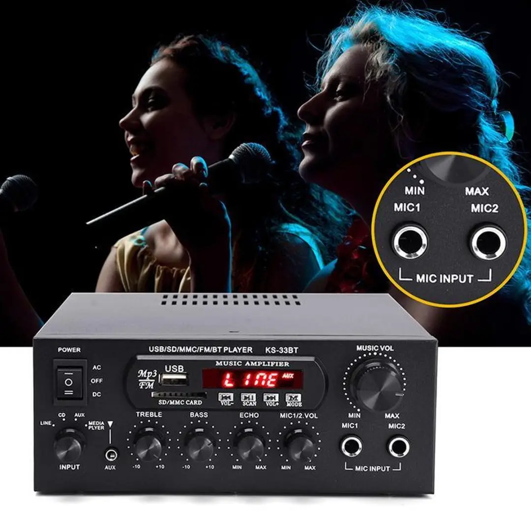NÖRDIC KS-33BT Digitale Audioversterker 500W - Bluetooth 5.0 - Zwart