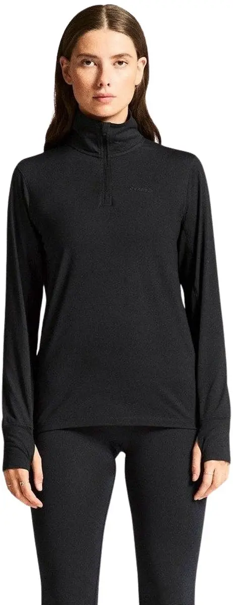 Craft Flow HZ Longsleeve Shirt Dames - L - Zwart