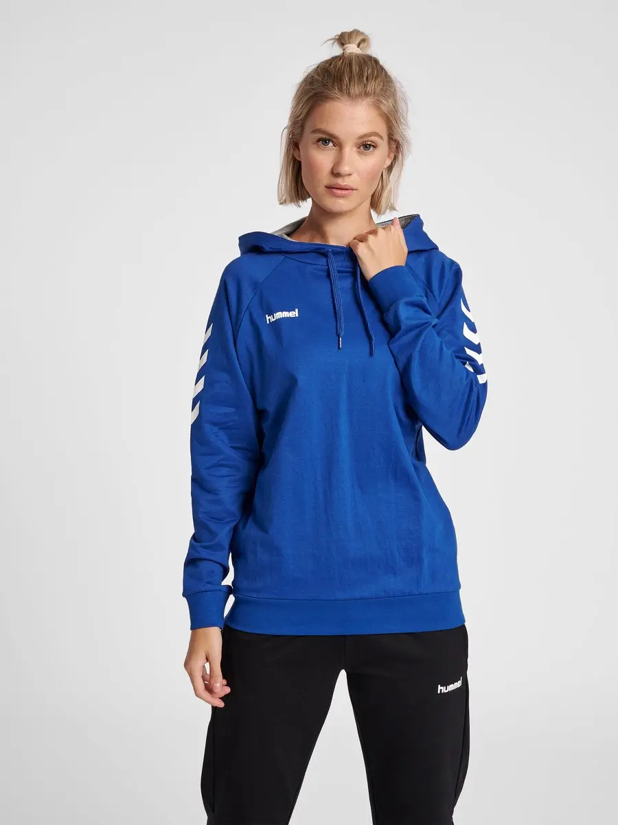 Hummel Go Cotton Hoodie Dames XS - Blauw/Wit
