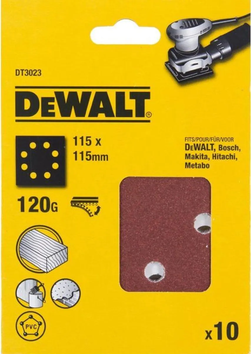 DeWalt DT3023 P120 Schuurpapier Velcro 1/4 - 1 Stuk