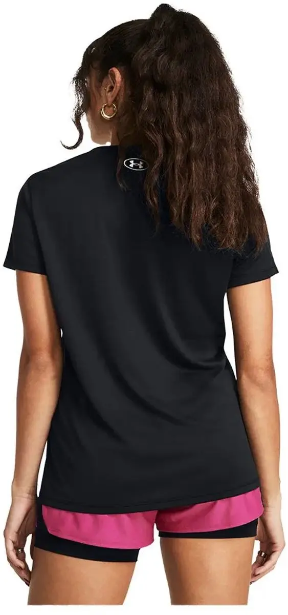 Under Armour Tech SSV Solid-BLK Dames Sportshirt - Zwart/Wit