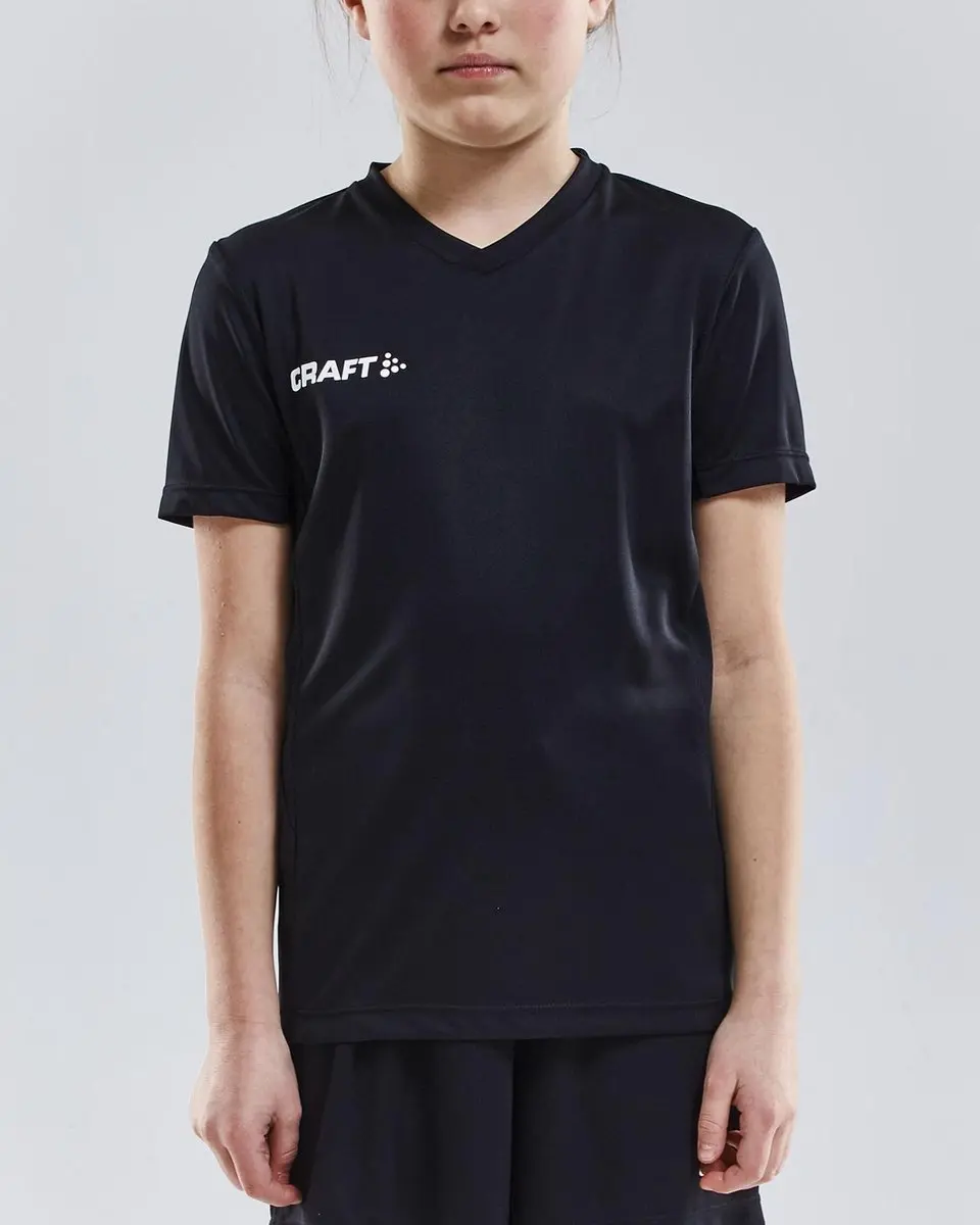 Craft Squad Jersey Solid Jr 122/128 - Zwart/Wit