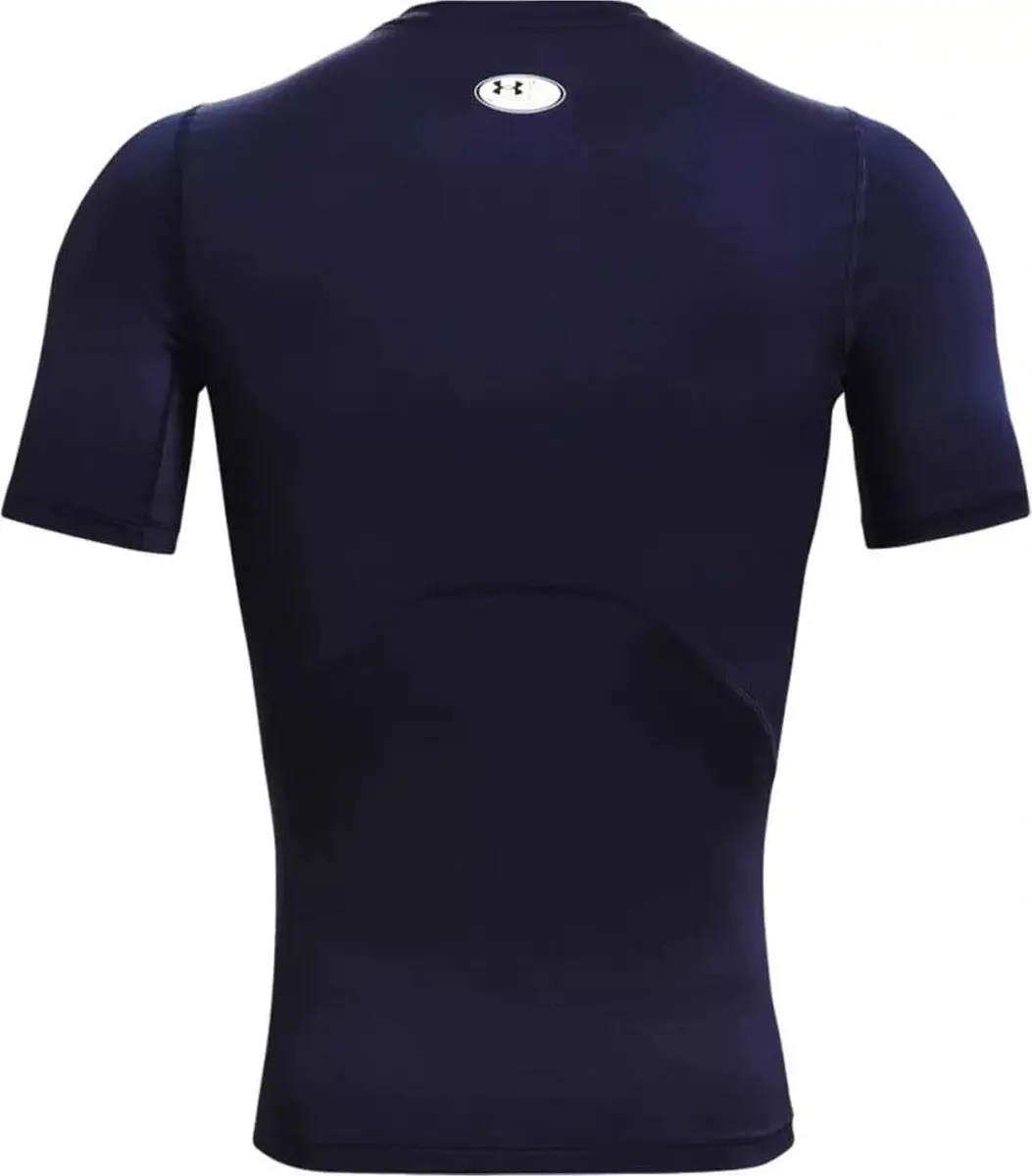 Under Armour HG Armour Comp SS Heren Sportshirt - Midnight Navy/Wit
