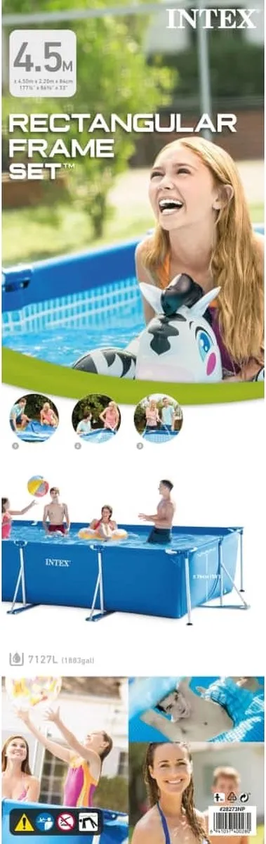 Intex Rectangular Frame Zwembad 450x220x84cm