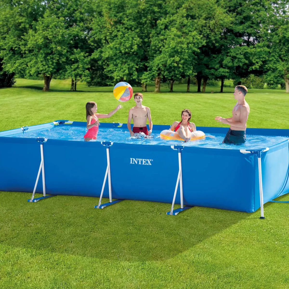 Intex Rectangular Frame Zwembad 450x220x84cm - 7127L - Blauw