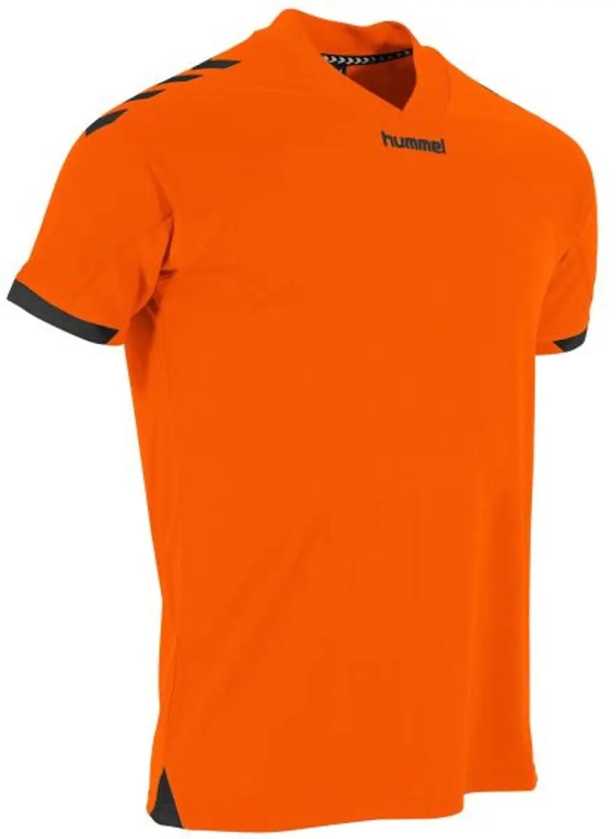 Hummel Fyn Shirt Korte Mouw Kinderen - Oranje/Zwart 164