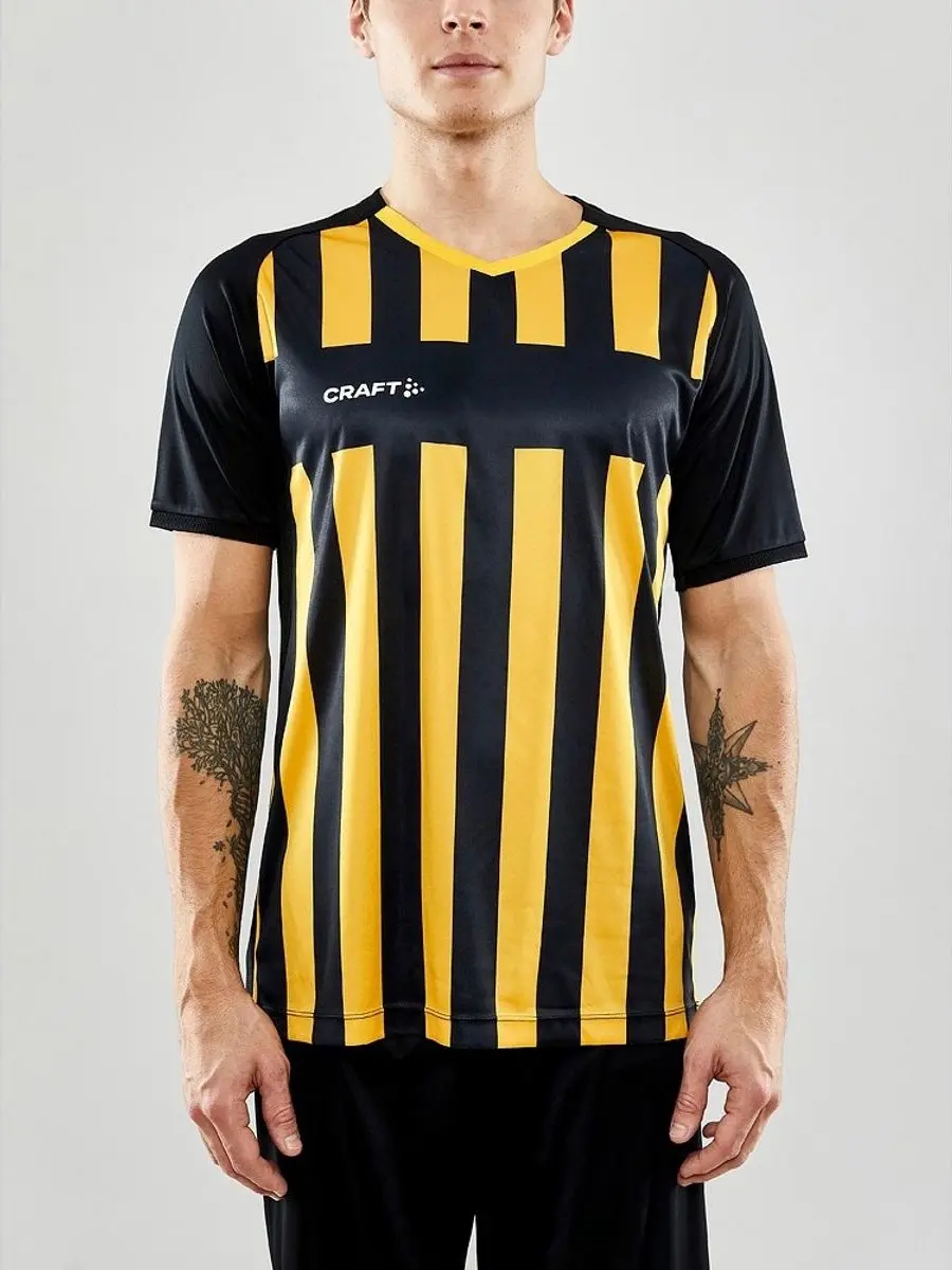 Craft Progress 2.0 Stripe Shirt Heren - Geel/Zwart XL