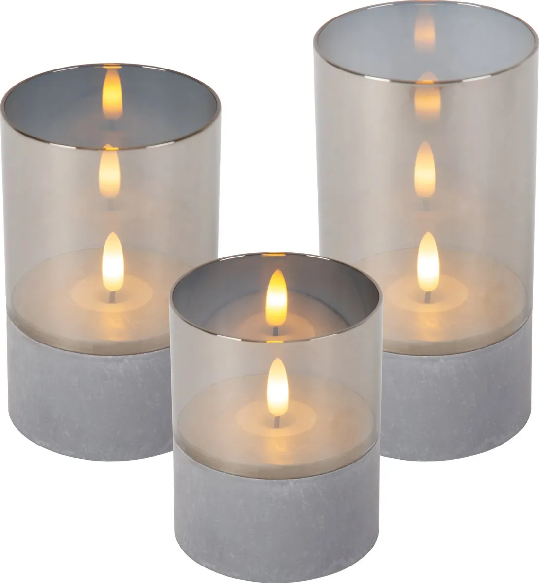 Lucide Velas Tafellamp Fumé - Ø8cm - 3x0,2W LED 2700K - Set van 3
