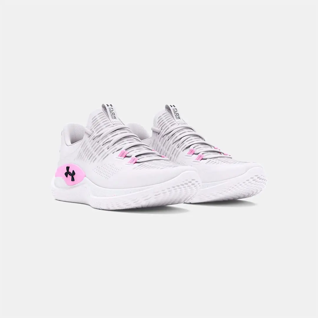Under Armour Flow Dynamic Intlknt Schoenen - 40.5 - Wit/Roze/Zwart