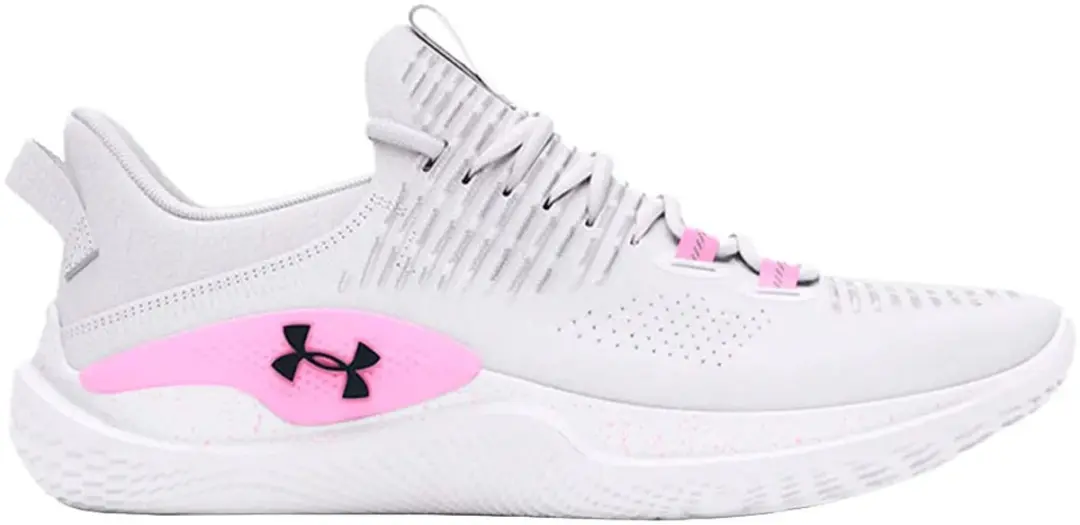 Under Armour Flow Dynamic Intlknt Schoenen - 40.5 - Wit/Roze/Zwart